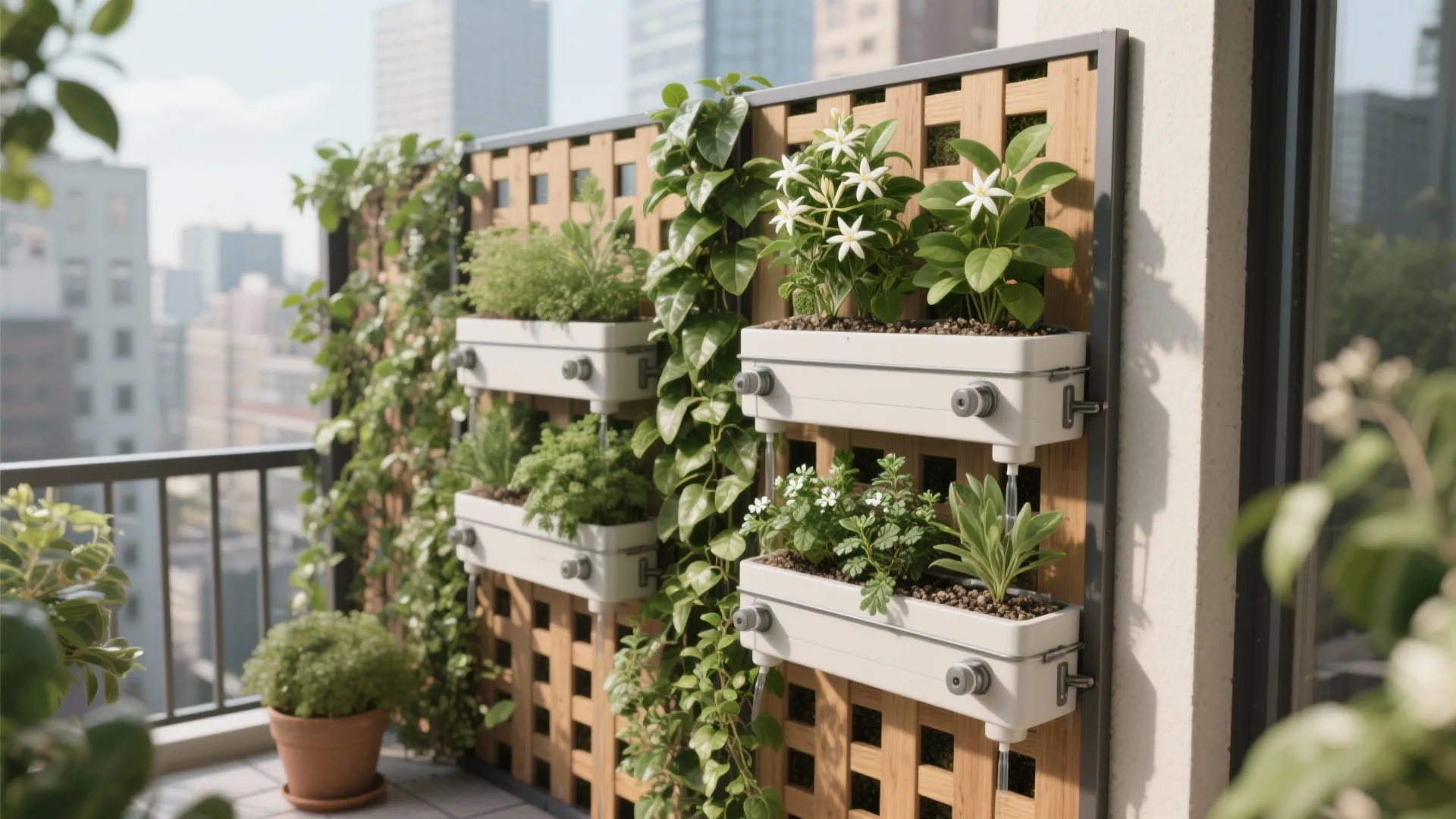 A vertical garden wall that doubles as privacy