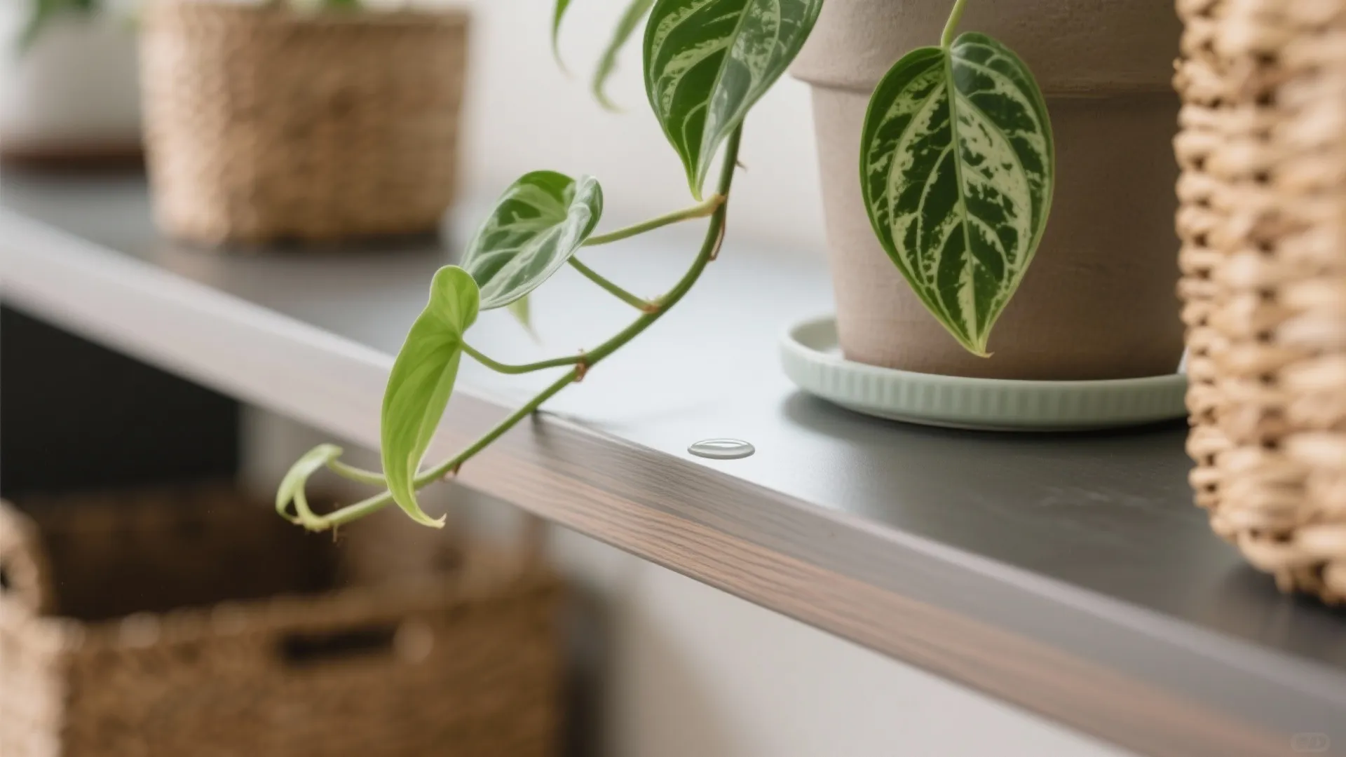 Open Shelving Partition with Plants