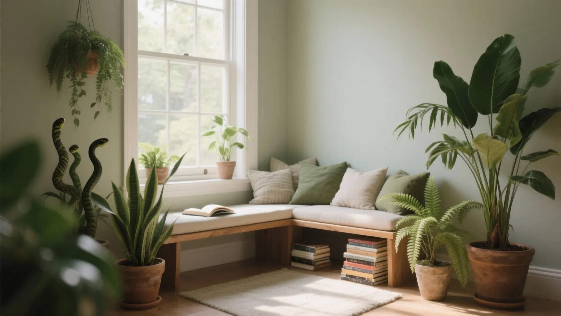 4. Plant-Filled Window Bench