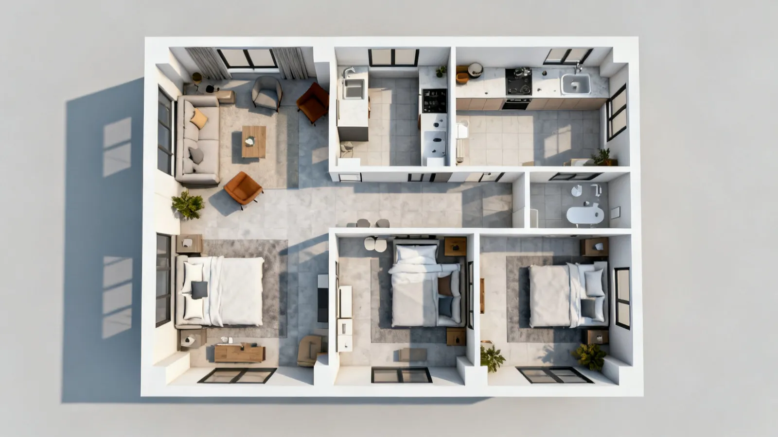 planta de casa completa com disposição funcional dos ambientes