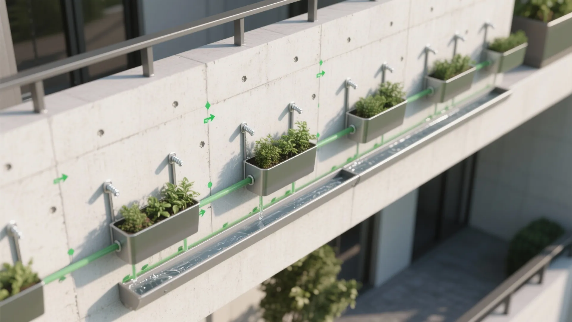 Green Wall on Cement: Planters, Anchors, and Drainage