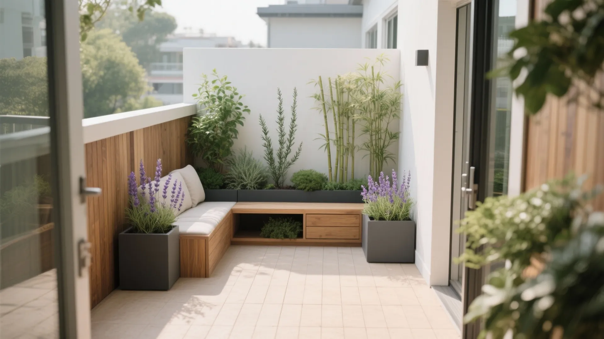 Green Seating: L-Shaped Planter Bench