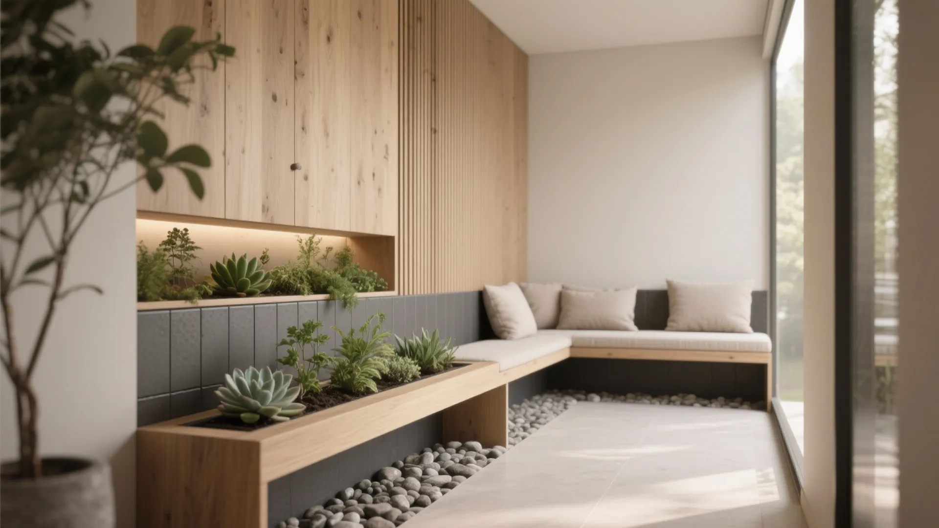 4. Multi-functional furniture with integrated planters