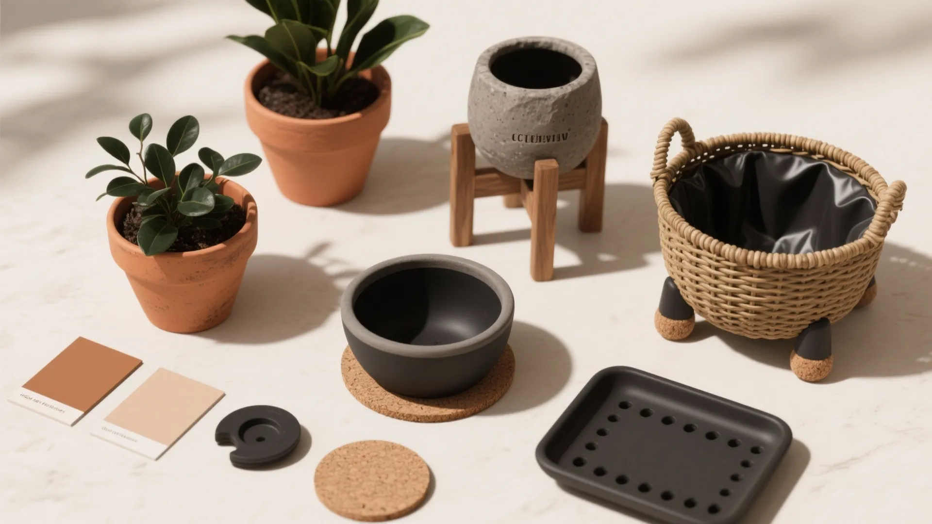 Warm Natural Materials for Planters