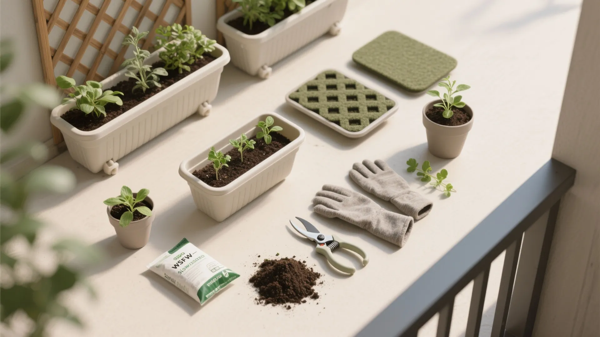 2) Vertical Garden & Rail Planters