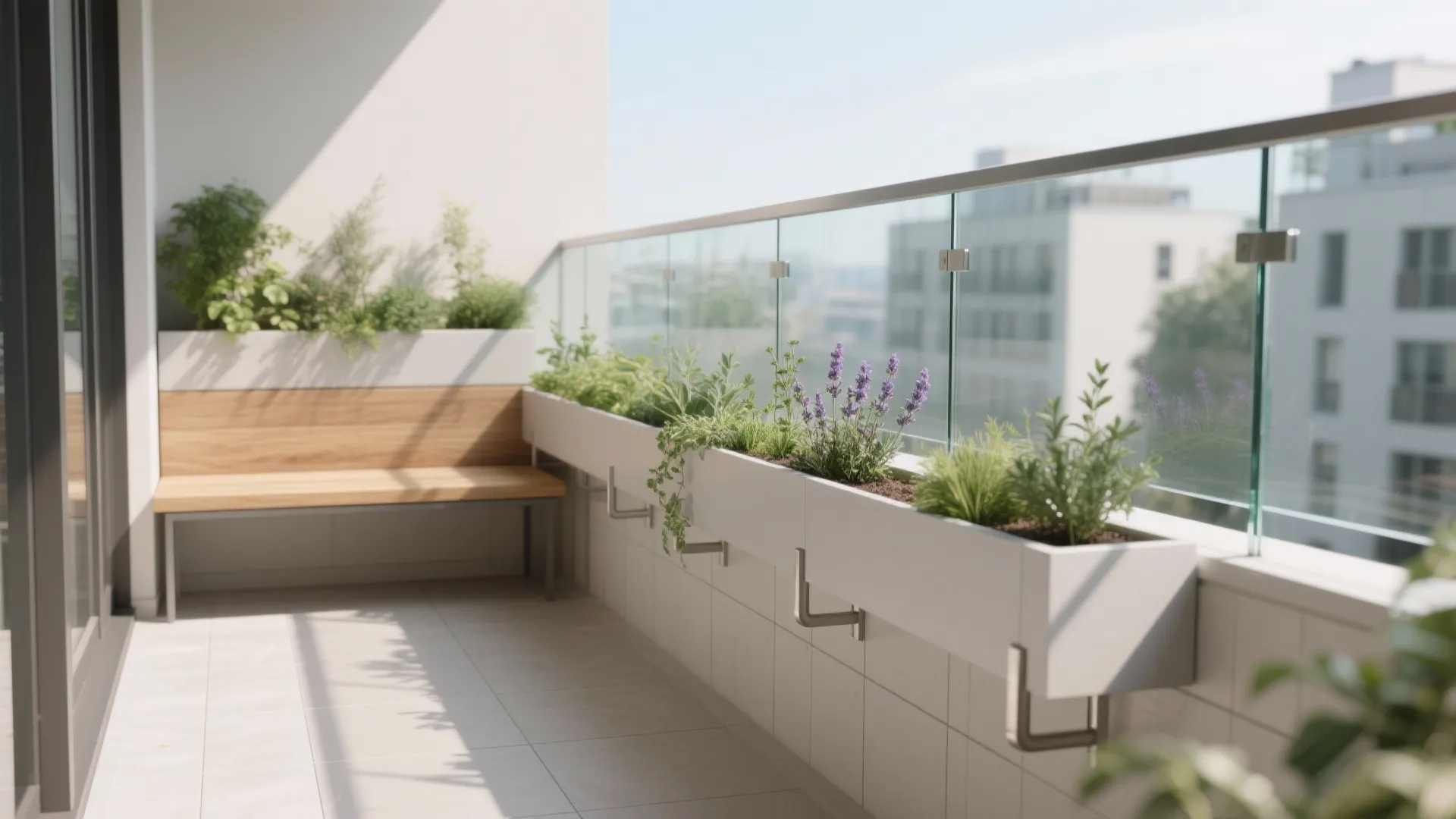 Biophilic Edge: Planter-Ledges Integrated with Glass Balustrades