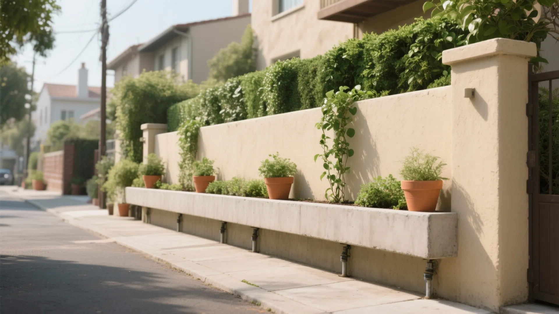 Low Wall with Planter Ledge