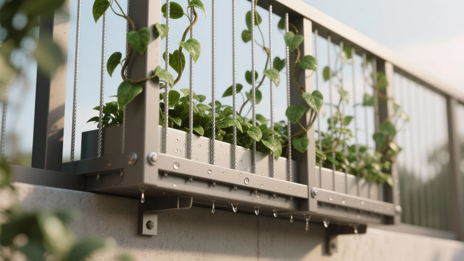 4) Planter-Integrated Grills for Green Screening