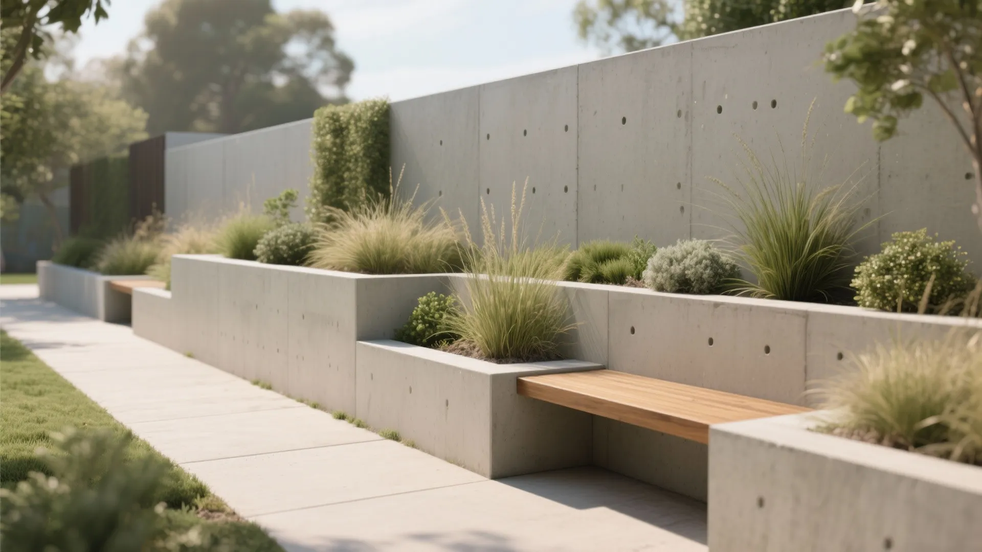 Planter Bays, Niches, and Seating in the Wall