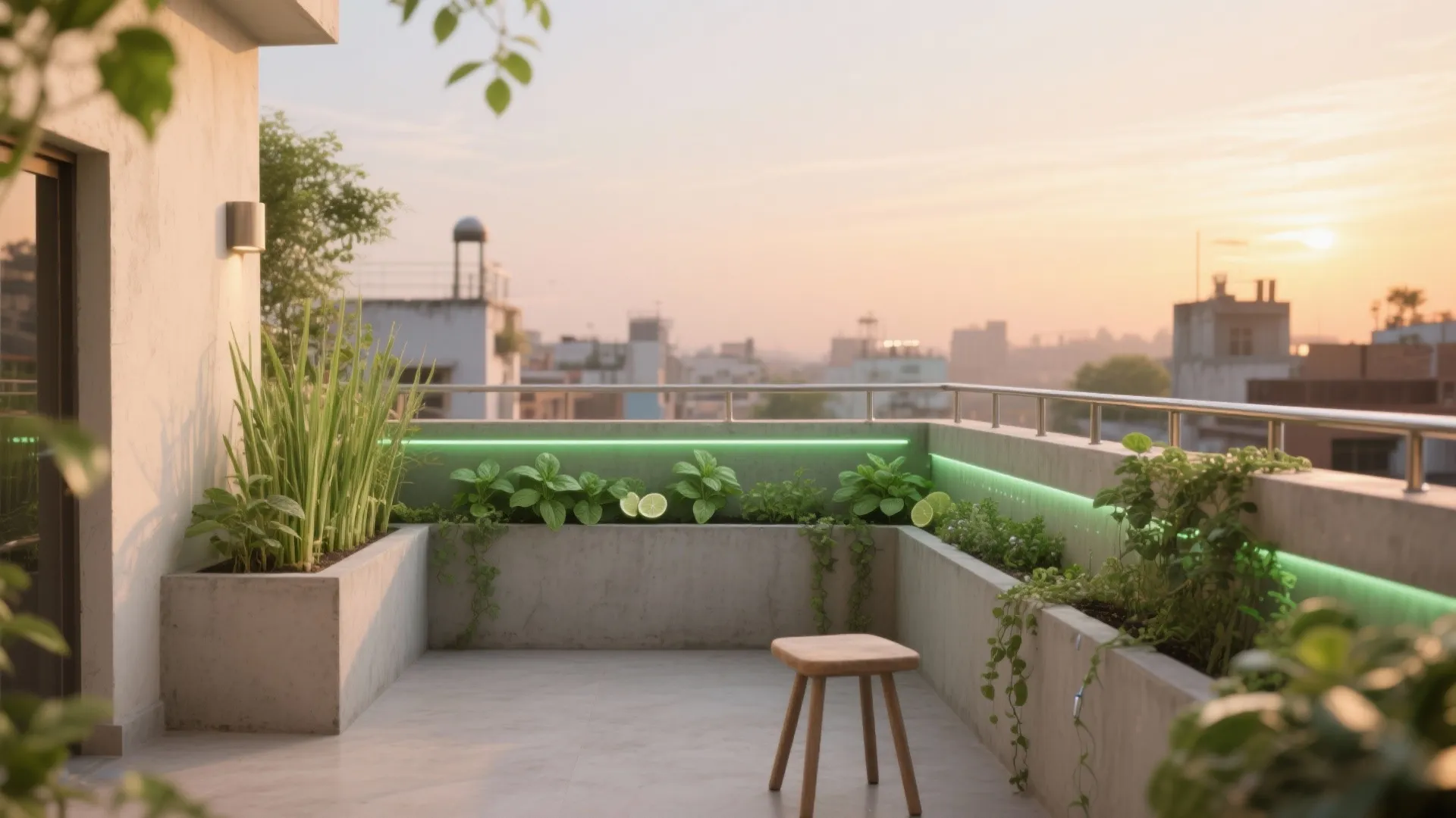 Planter-Integrated Parapet for Green Terraces