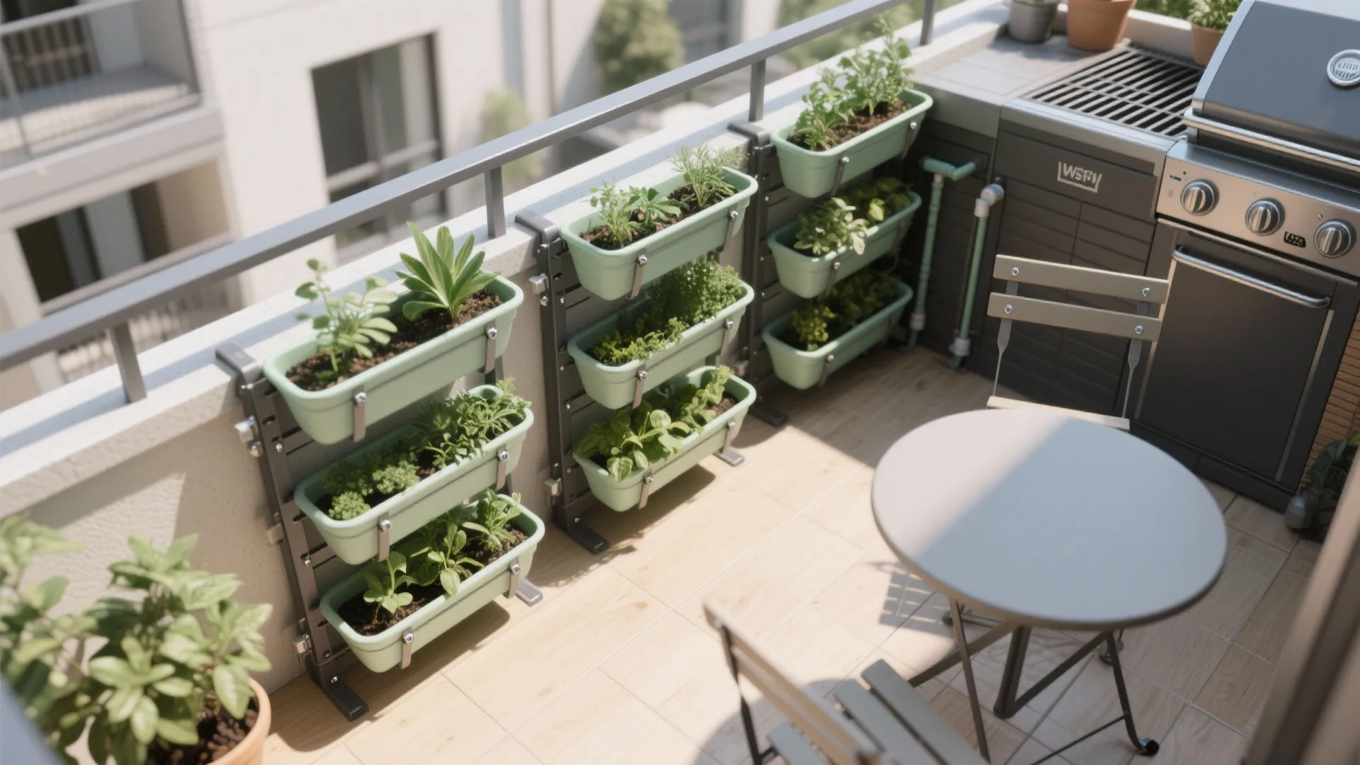3) Modular Inside-Face Planter Rack System