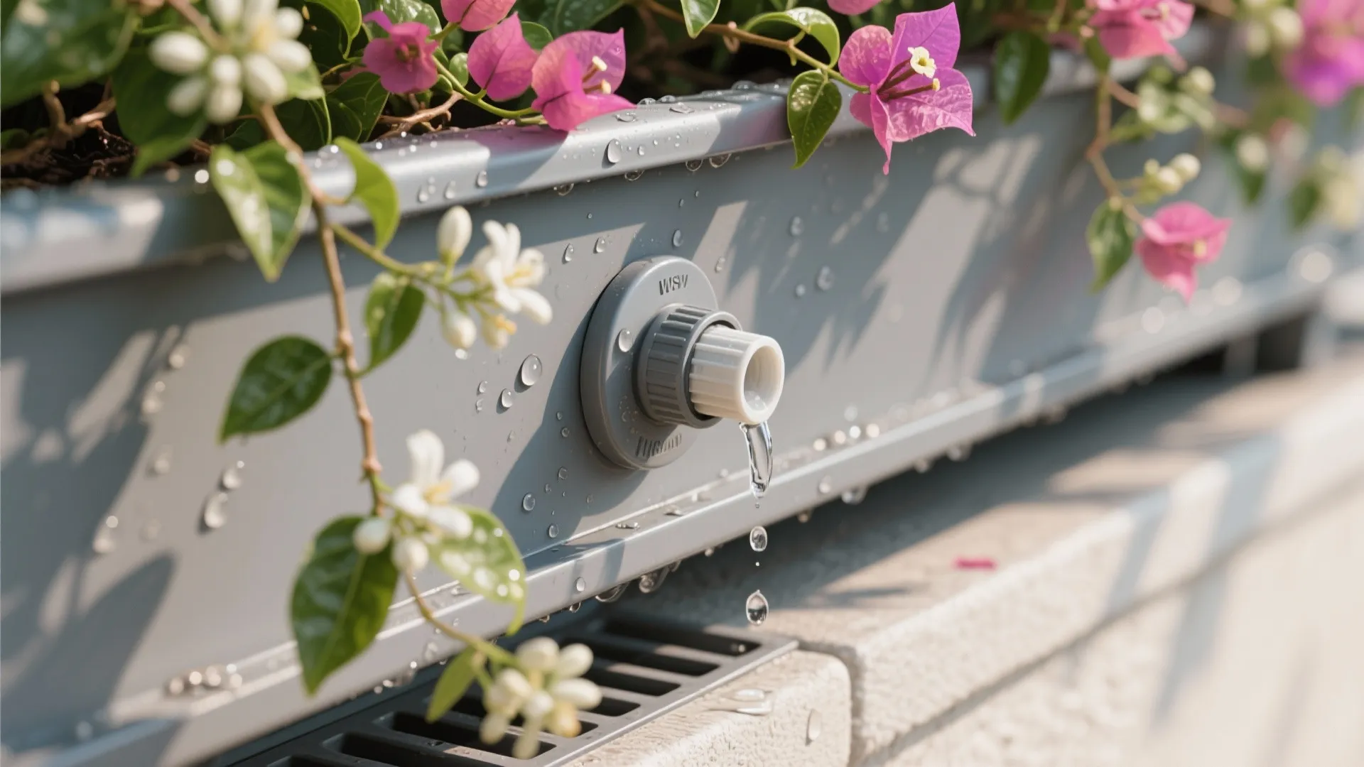 Privacy with layered screens and planters