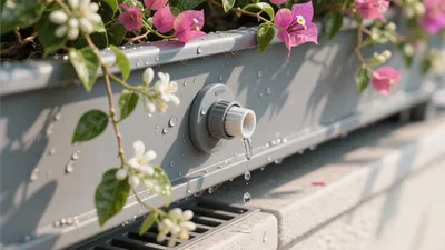 Outdoor Watering System with Floral Accent