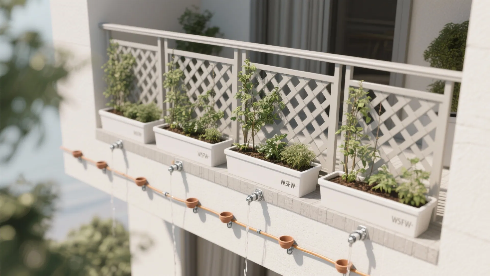 Planter-Integrated Railing Screens