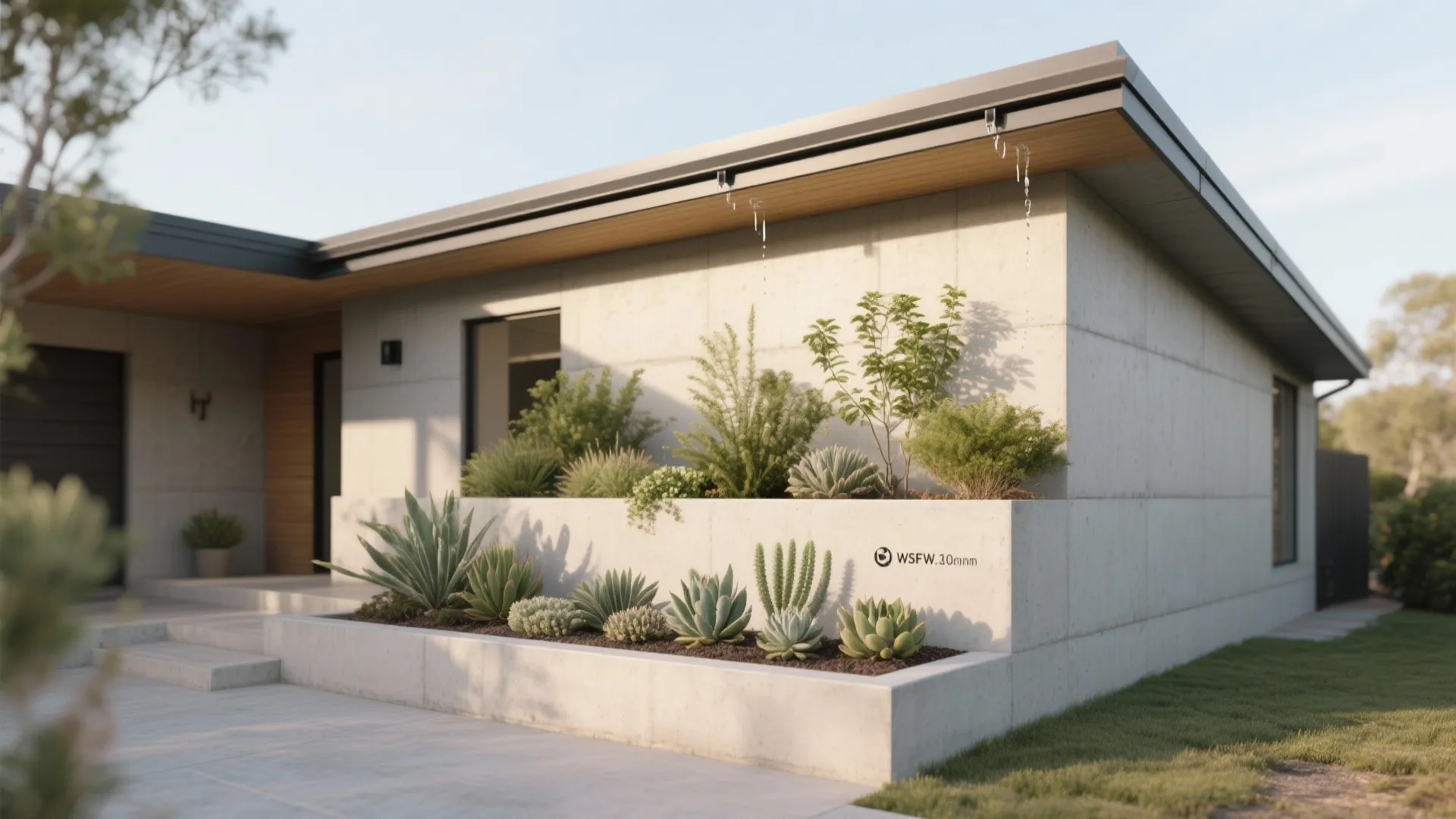 Planter-ready stepped parapet edge