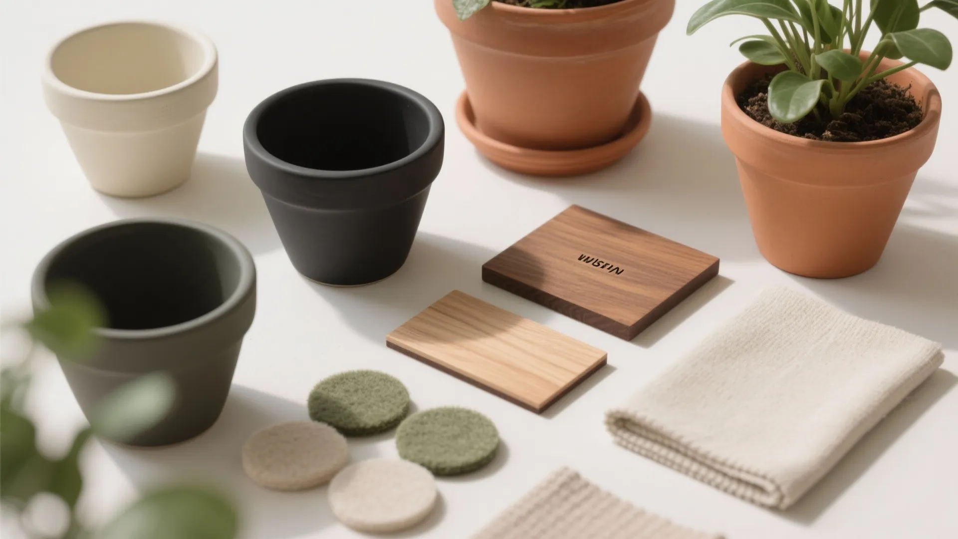 Textures, Warm Woods, and Cohesive Planters