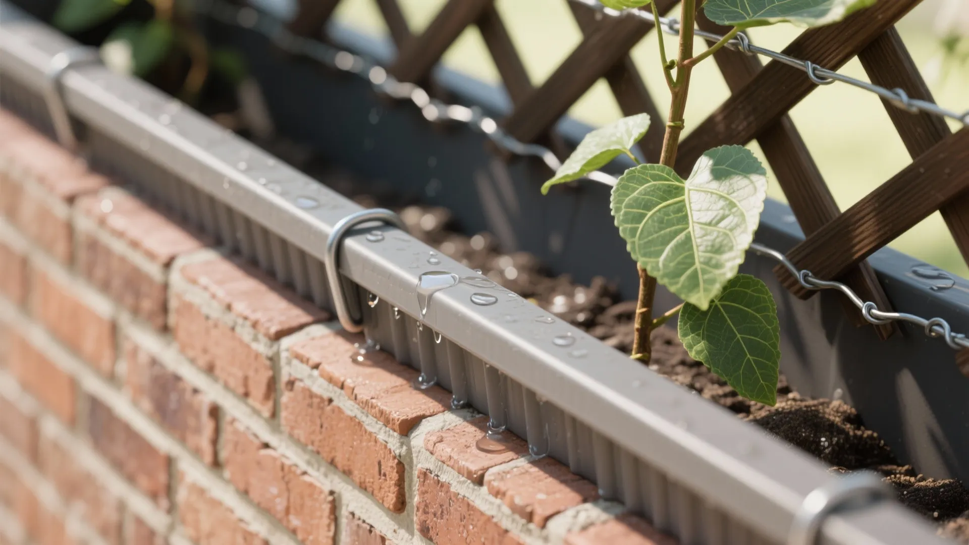Slim Brick Planter Rail and Green Wall