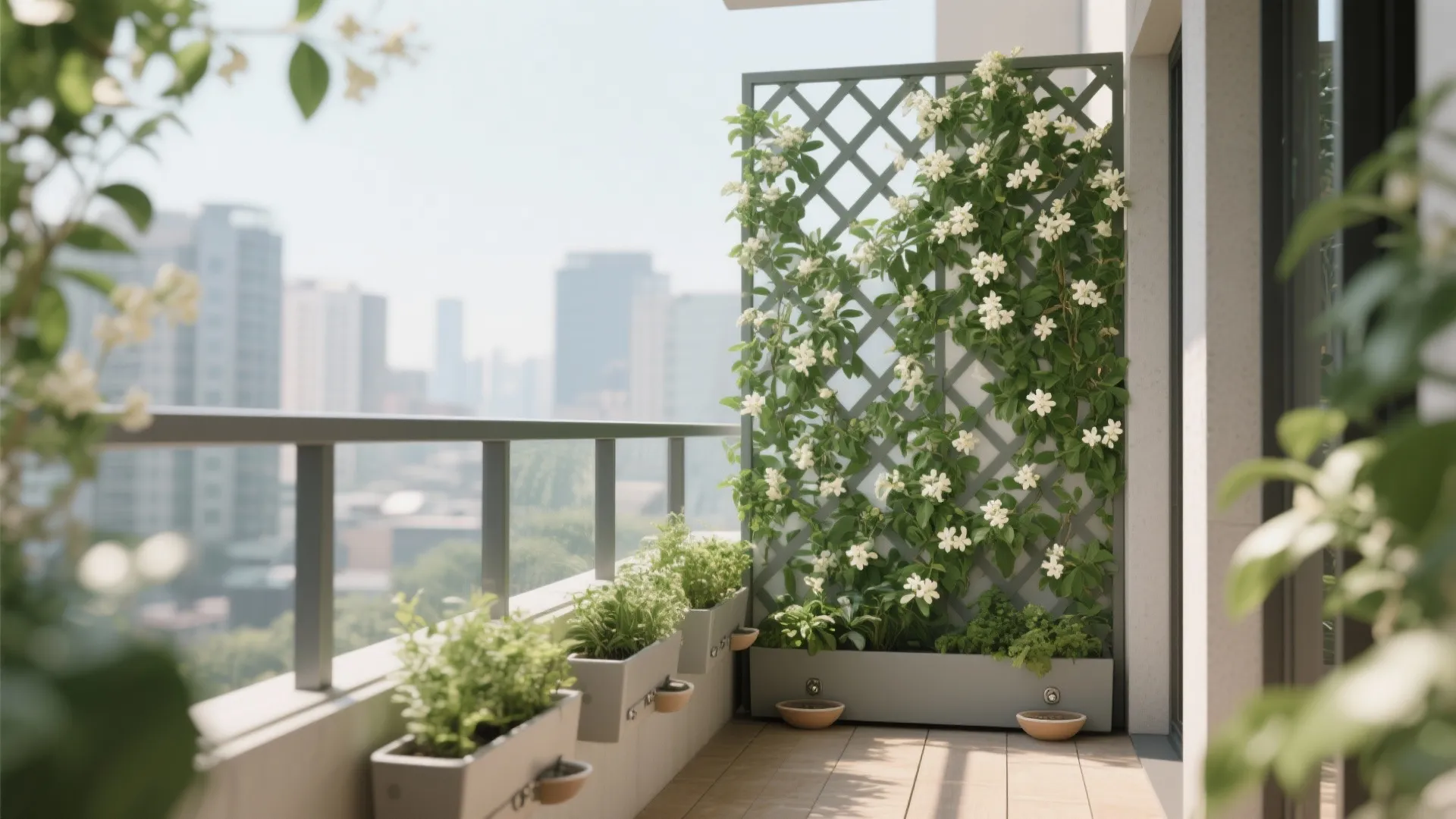 Planter-Integrated Railing Screens