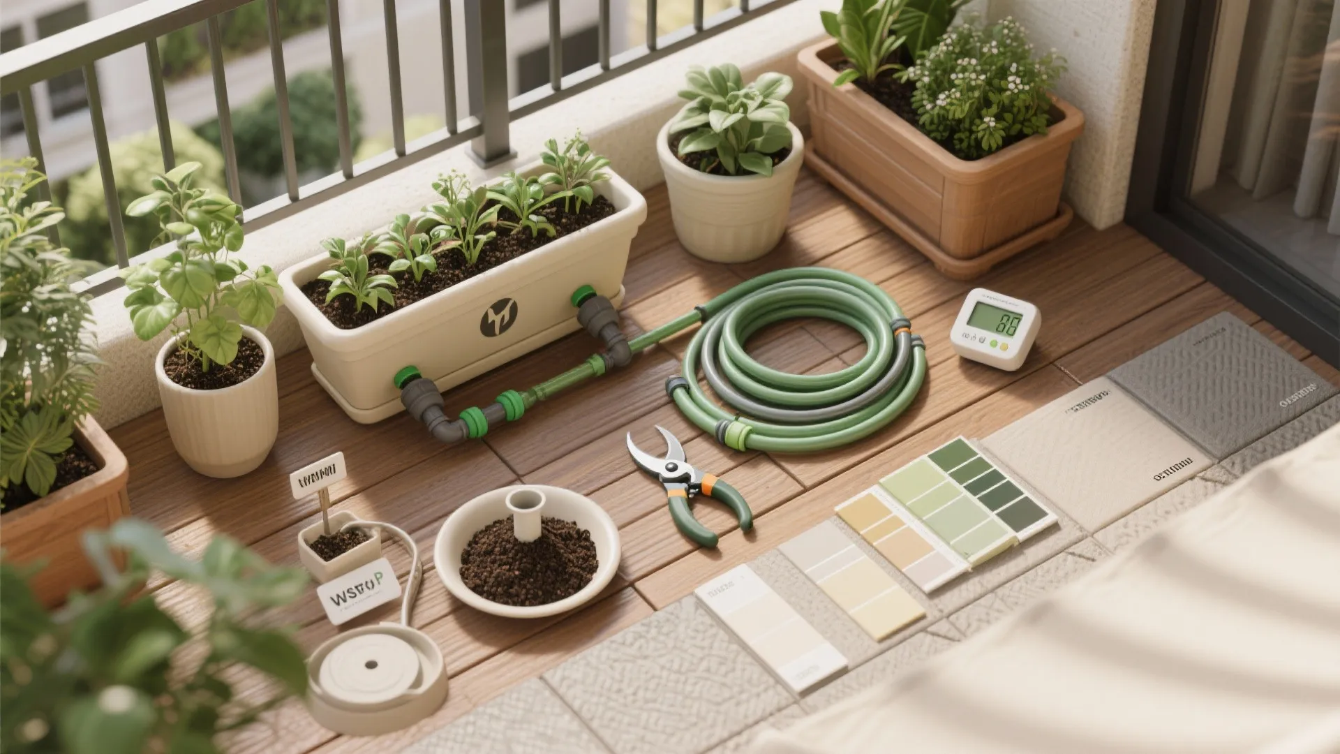 Green Balcony: Planters, Shade, and Smart Watering