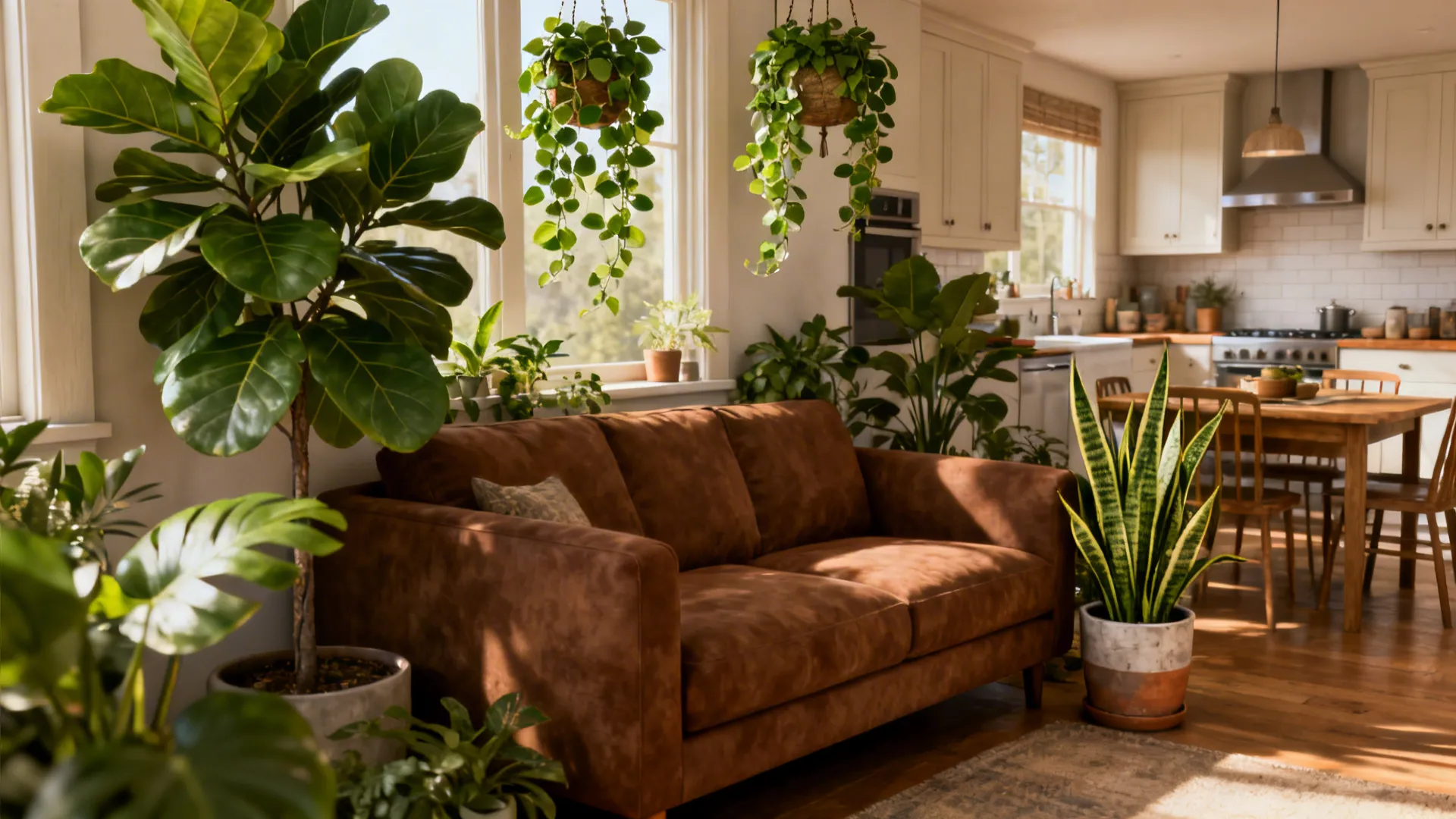 4. Earthy layering with plants