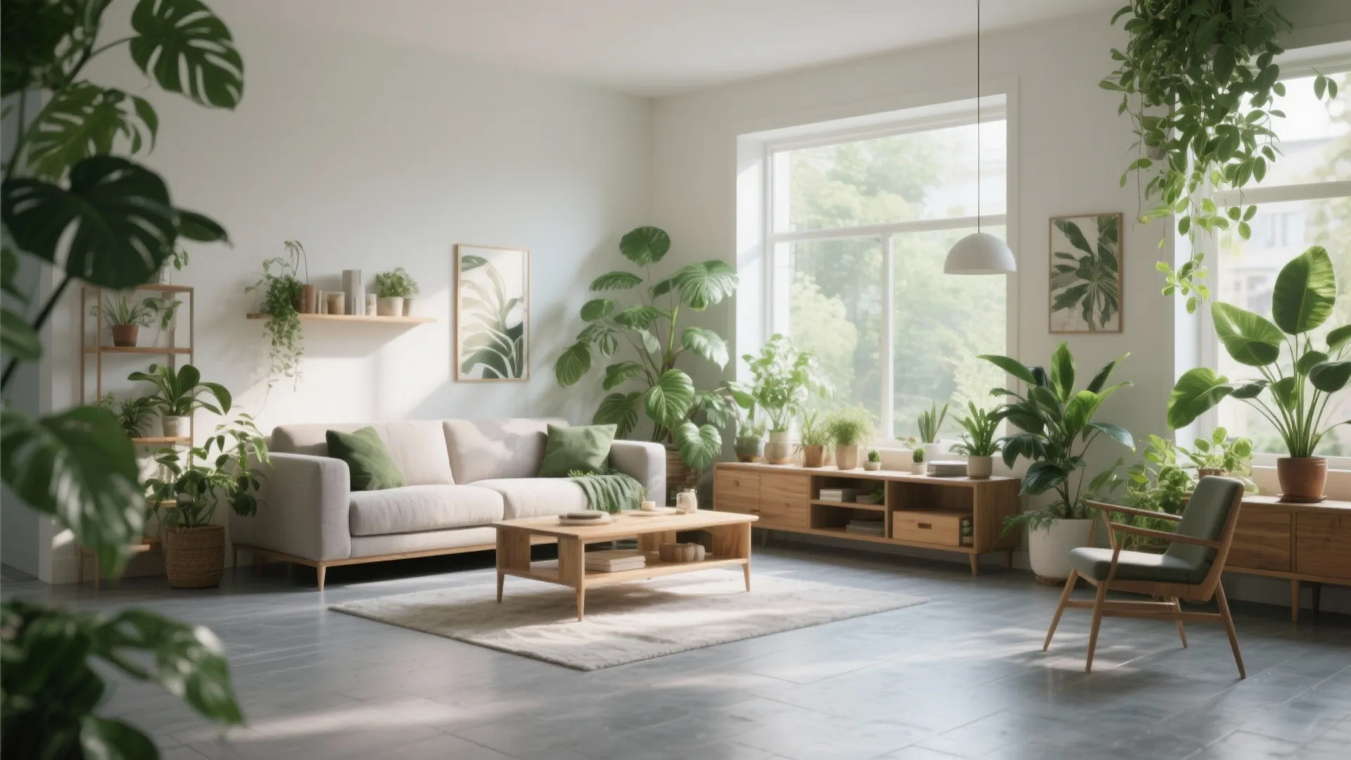 8. Earthy Green Plants for Contrast