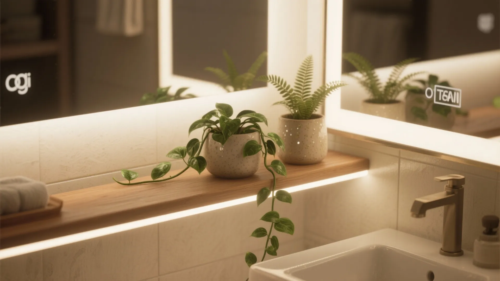 3. Add humidity-friendly greenery and mood lighting