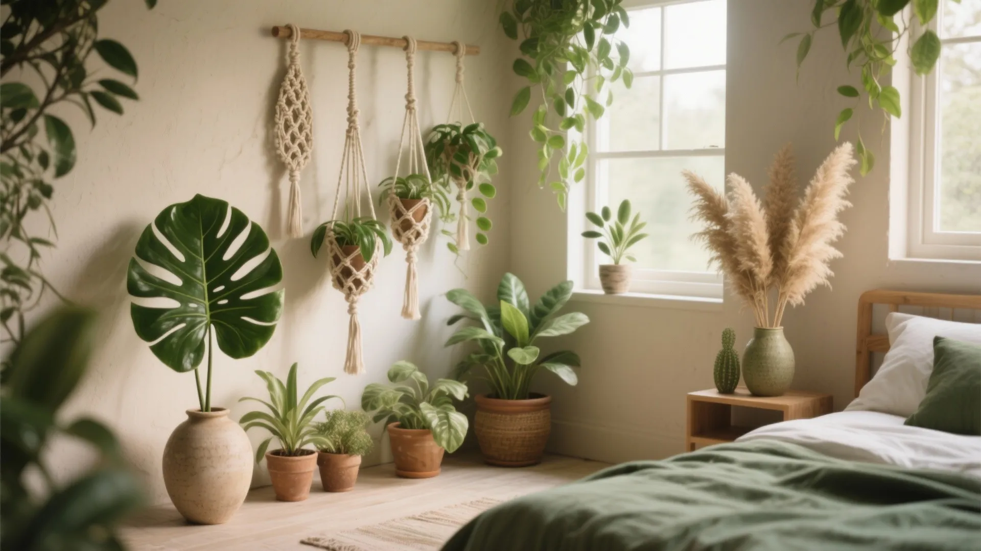 3. Plants, Macramé, and Curated Greenery