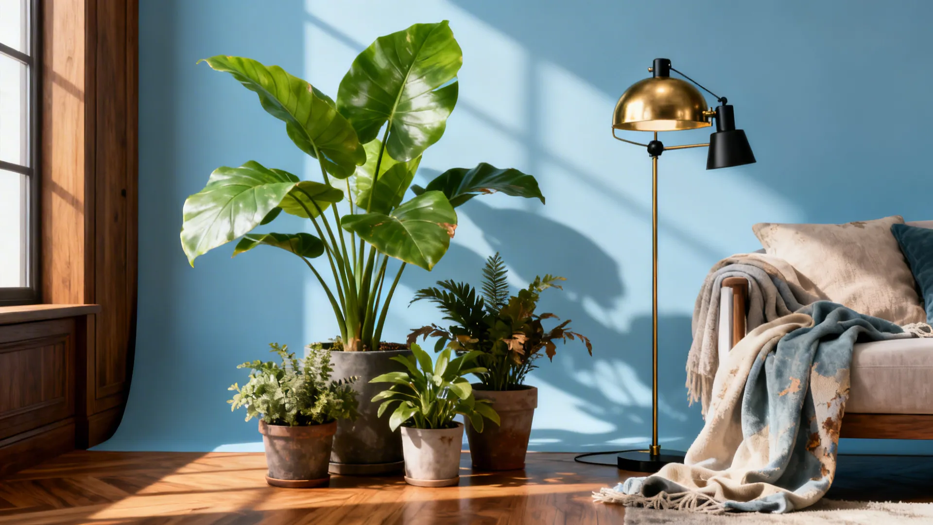 4. Bring in natural plants and metallic highlights