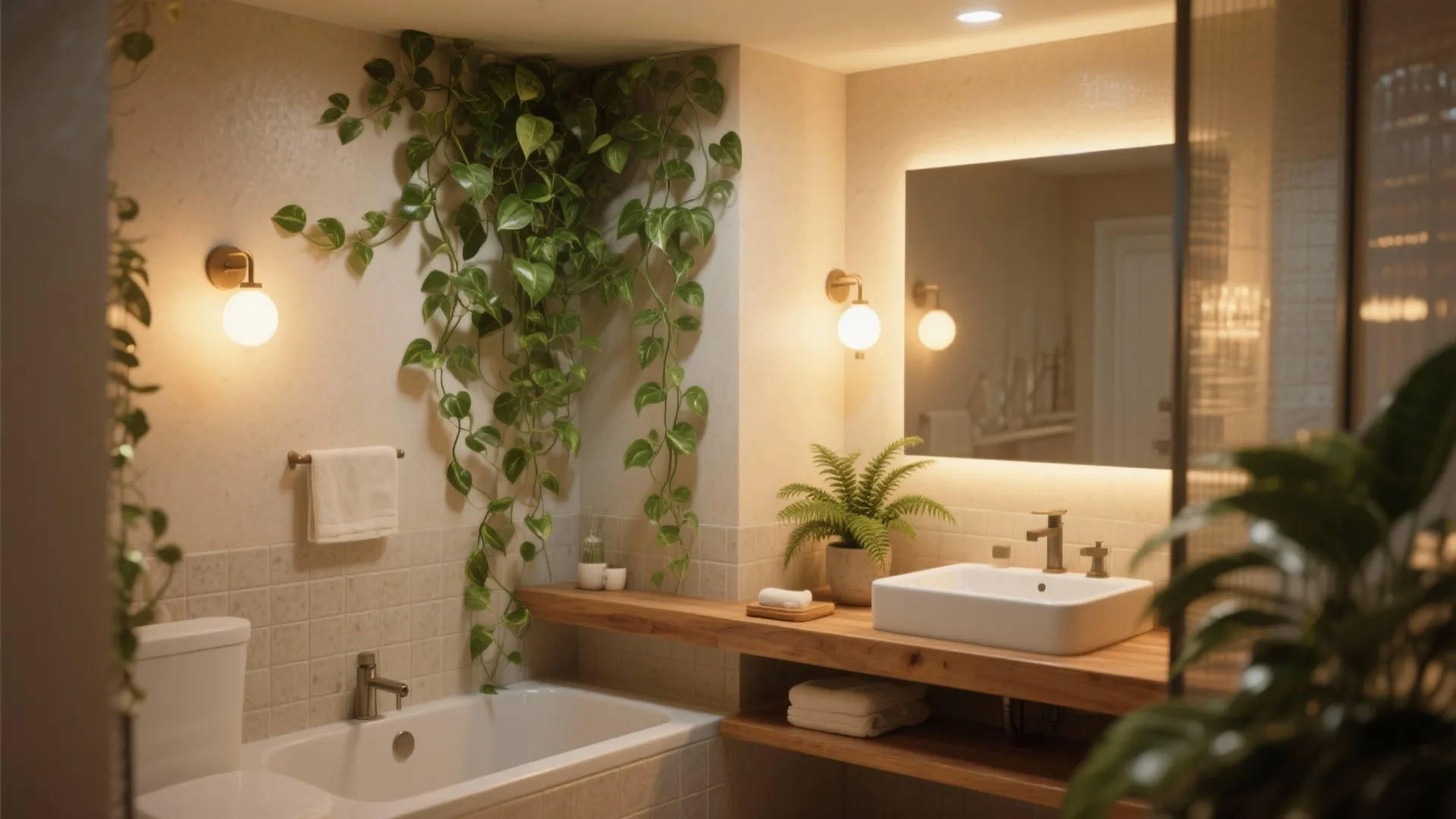 5. Bring in plants and soft lighting