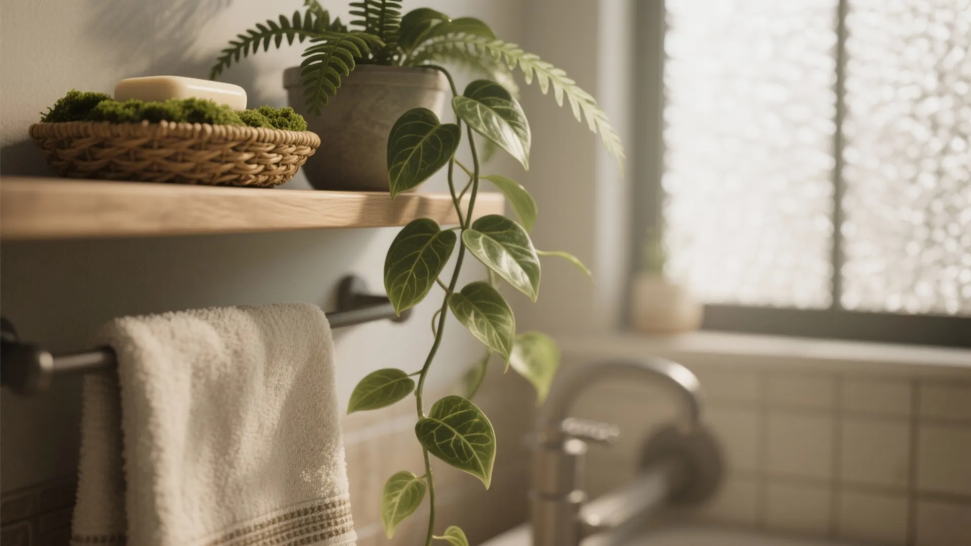 2. Introduce low-light plants and natural fibers