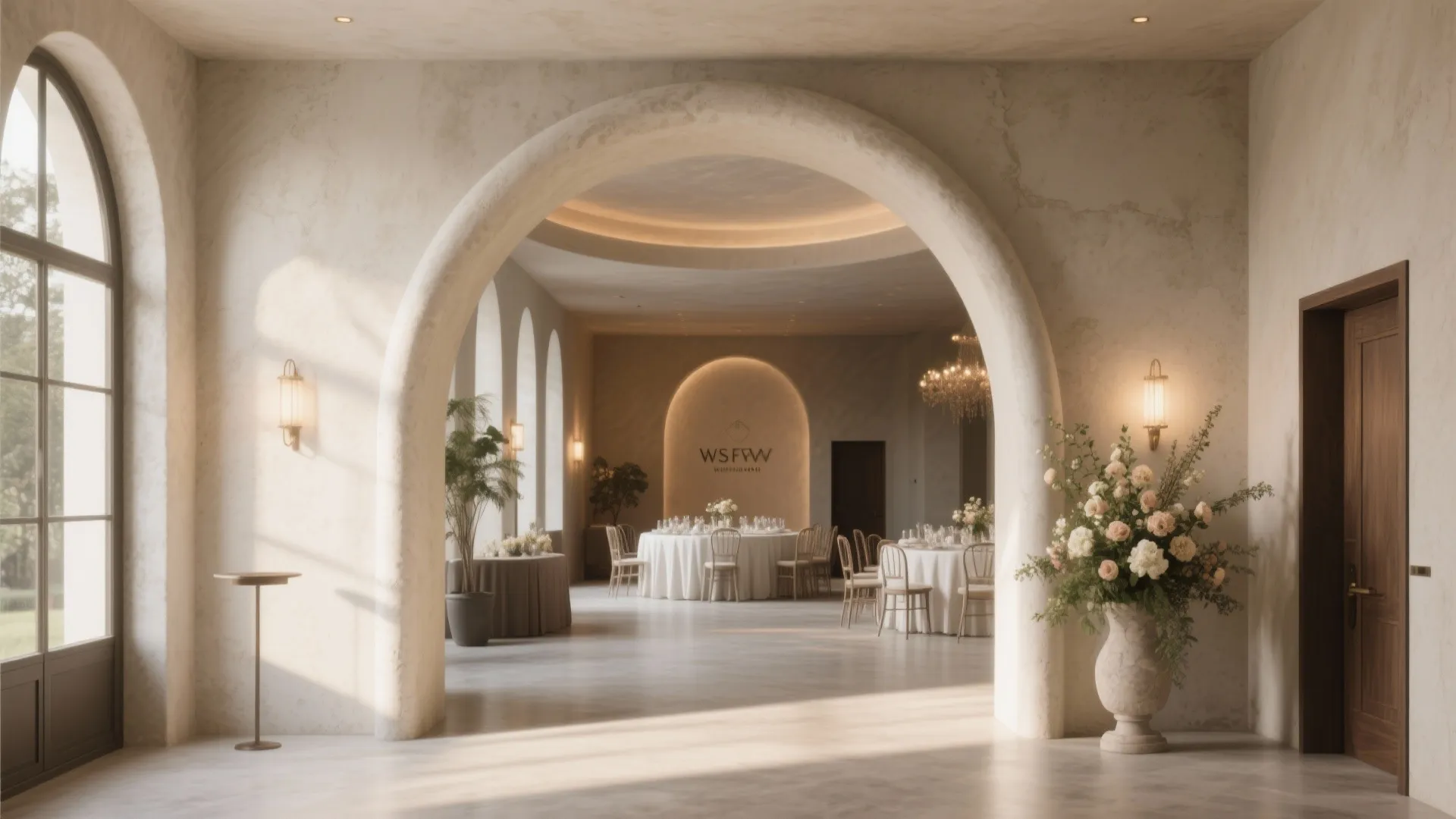 Statement Arch with Textured Plaster