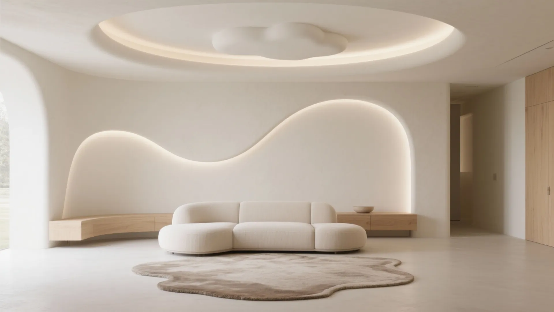 Sculpted Plaster Curves for Soft Architecture