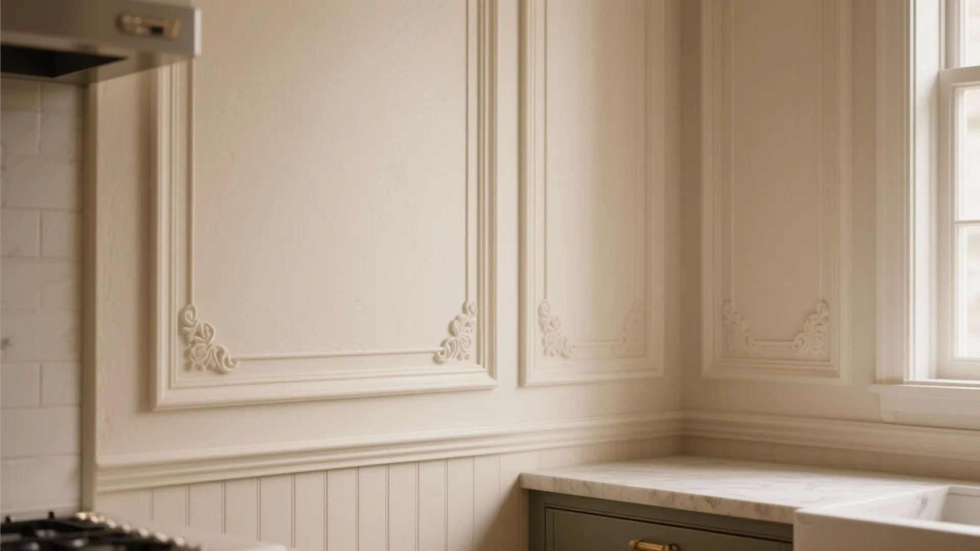 4. Painted Plaster Panels with Molding for Affordable Elegance