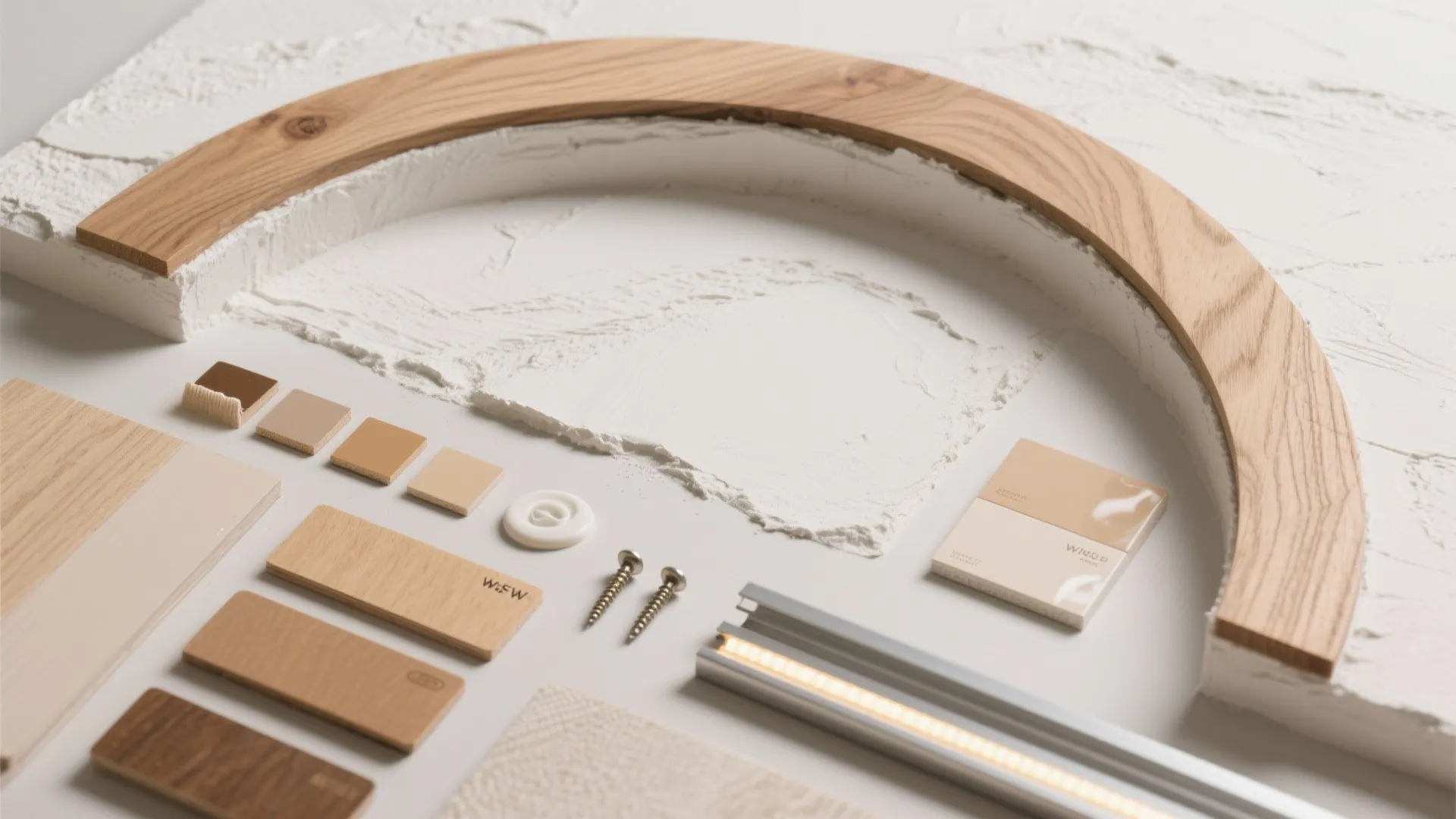 Plaster Arch with Hidden Oak Jambs and Soft Uplight