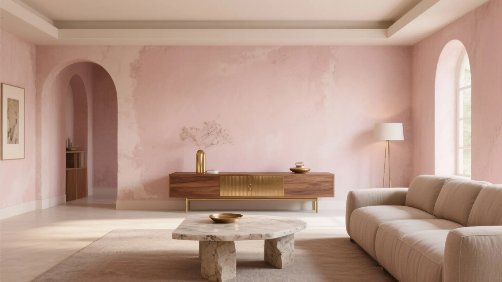 Plaster Pink and Blush Beige