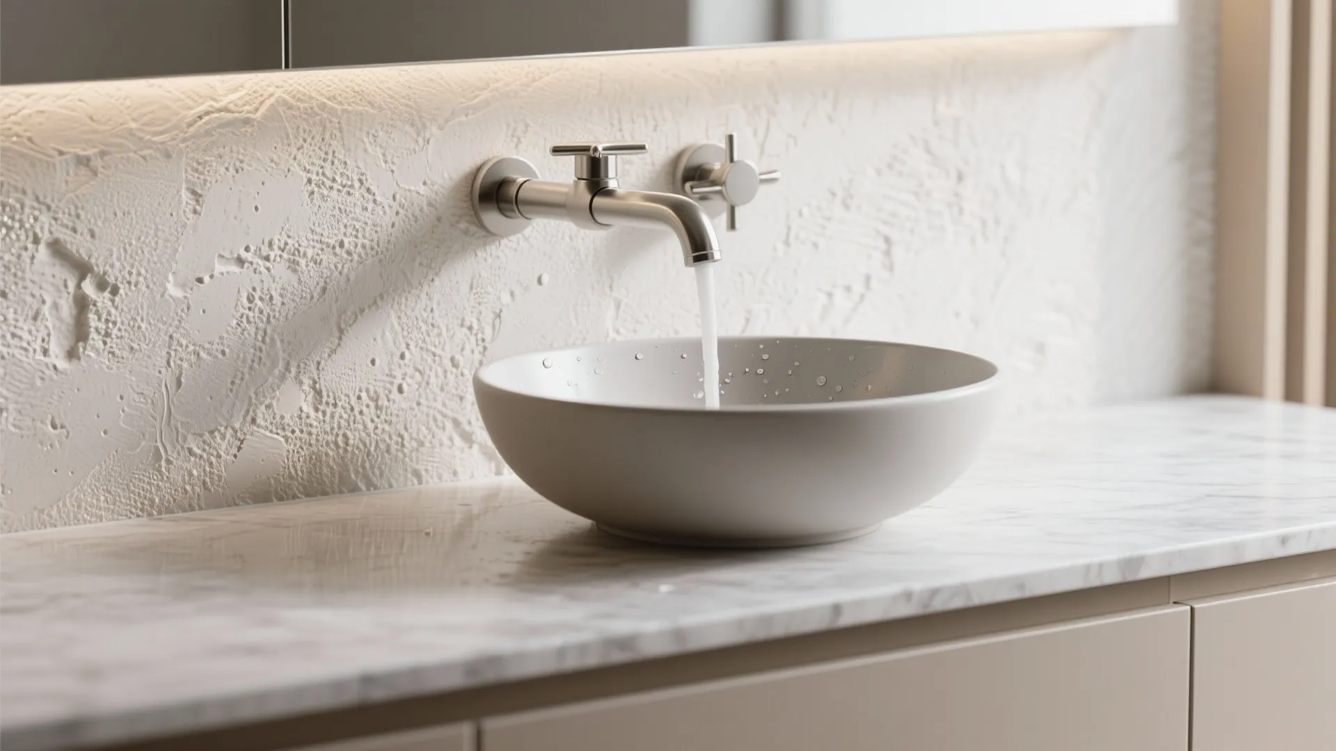 Minimalist floating console with hidden trap