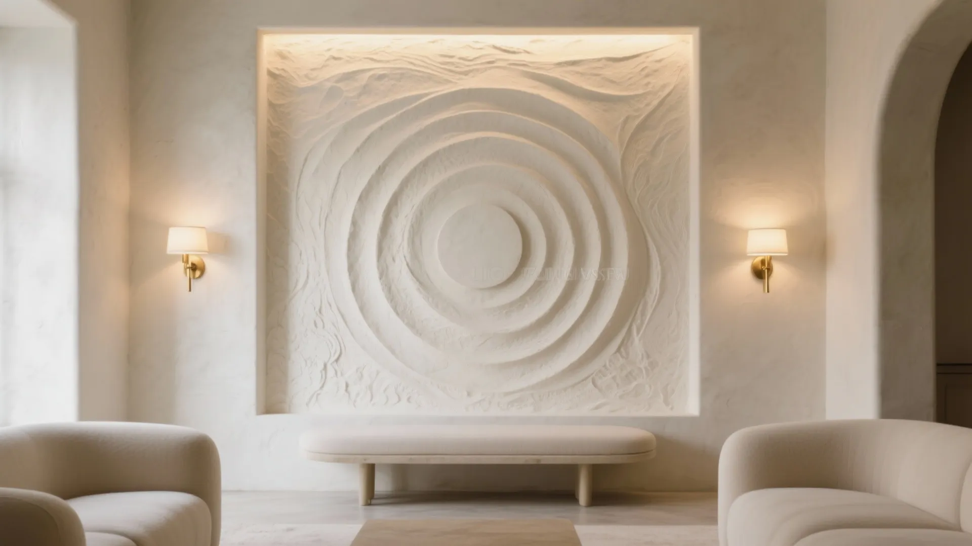 Textured Plaster Relief with Integrated Lighting