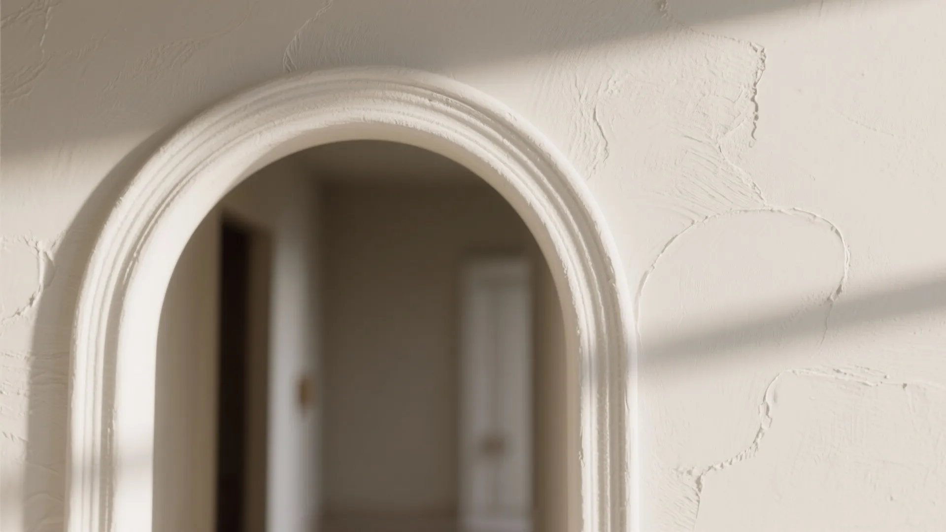 Soft plaster arch with clean reveal