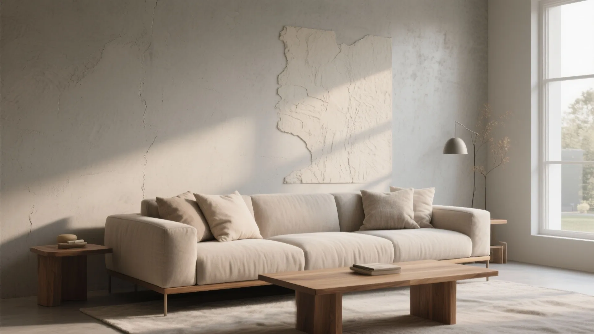 Textured Plaster or Microcement Accent Wall