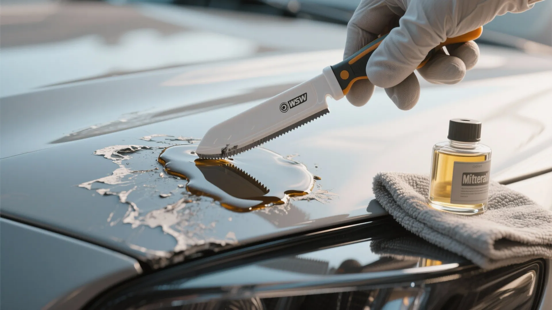 4. Mineral spirits or plastic razor for dried oil-based paint