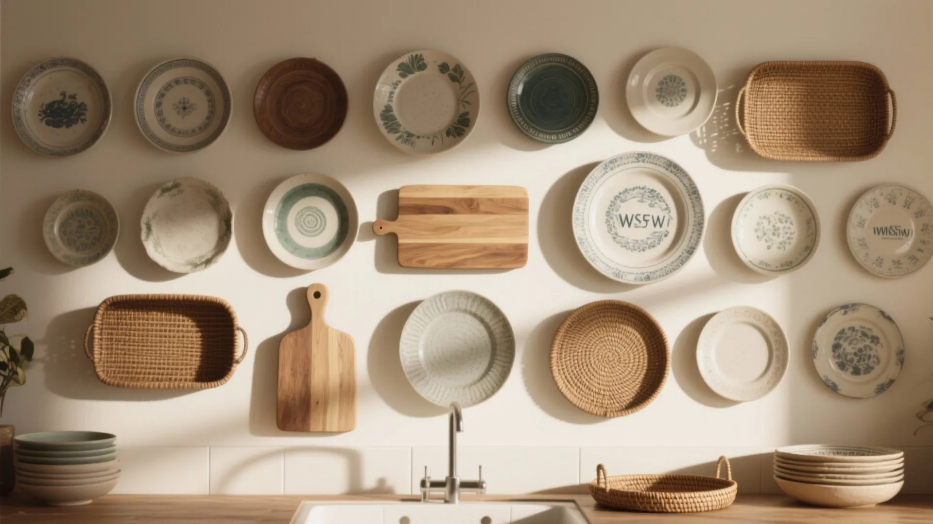 3. Curated Plate Gallery with Mixed Textures