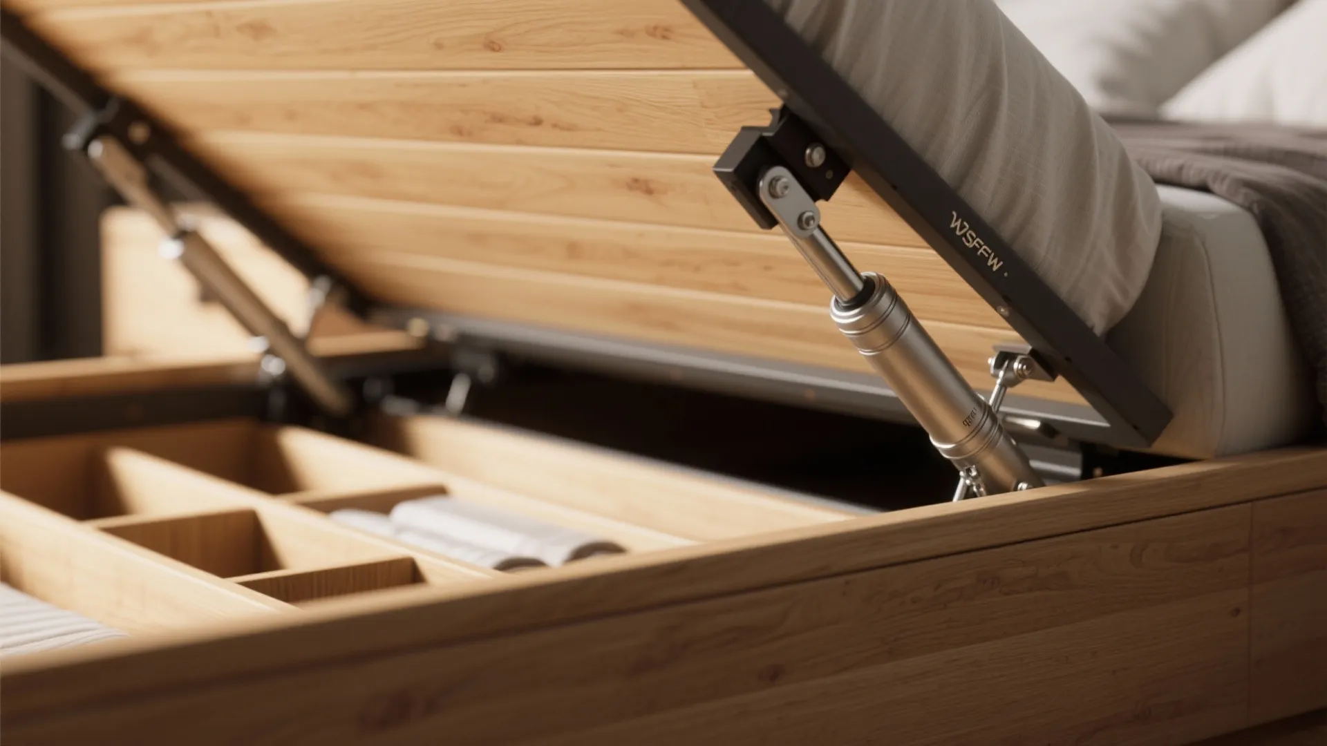 3) Bedroom: platform bed with hidden storage and layered lighting