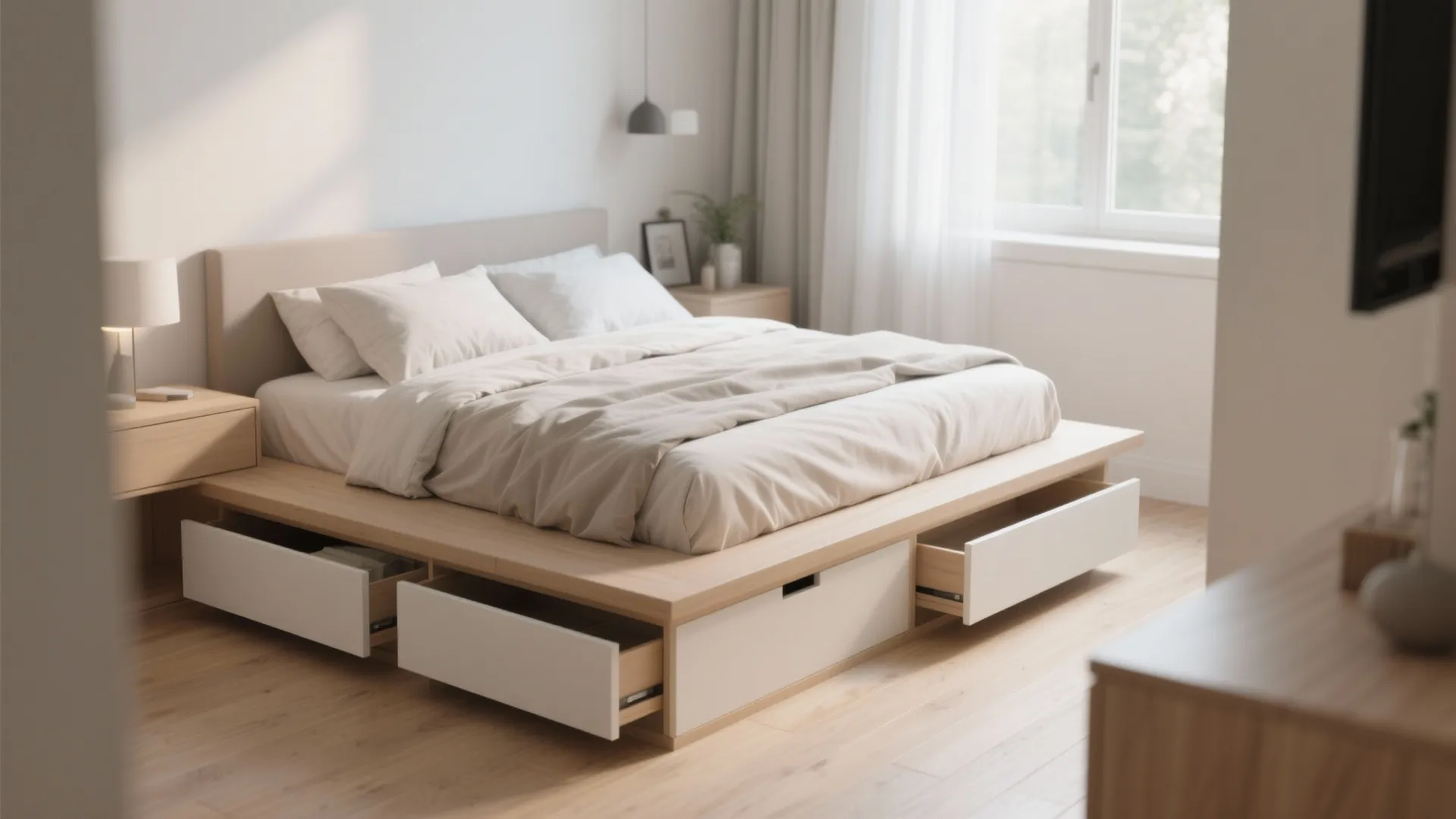 1. Platform Bed with Storage Drawers