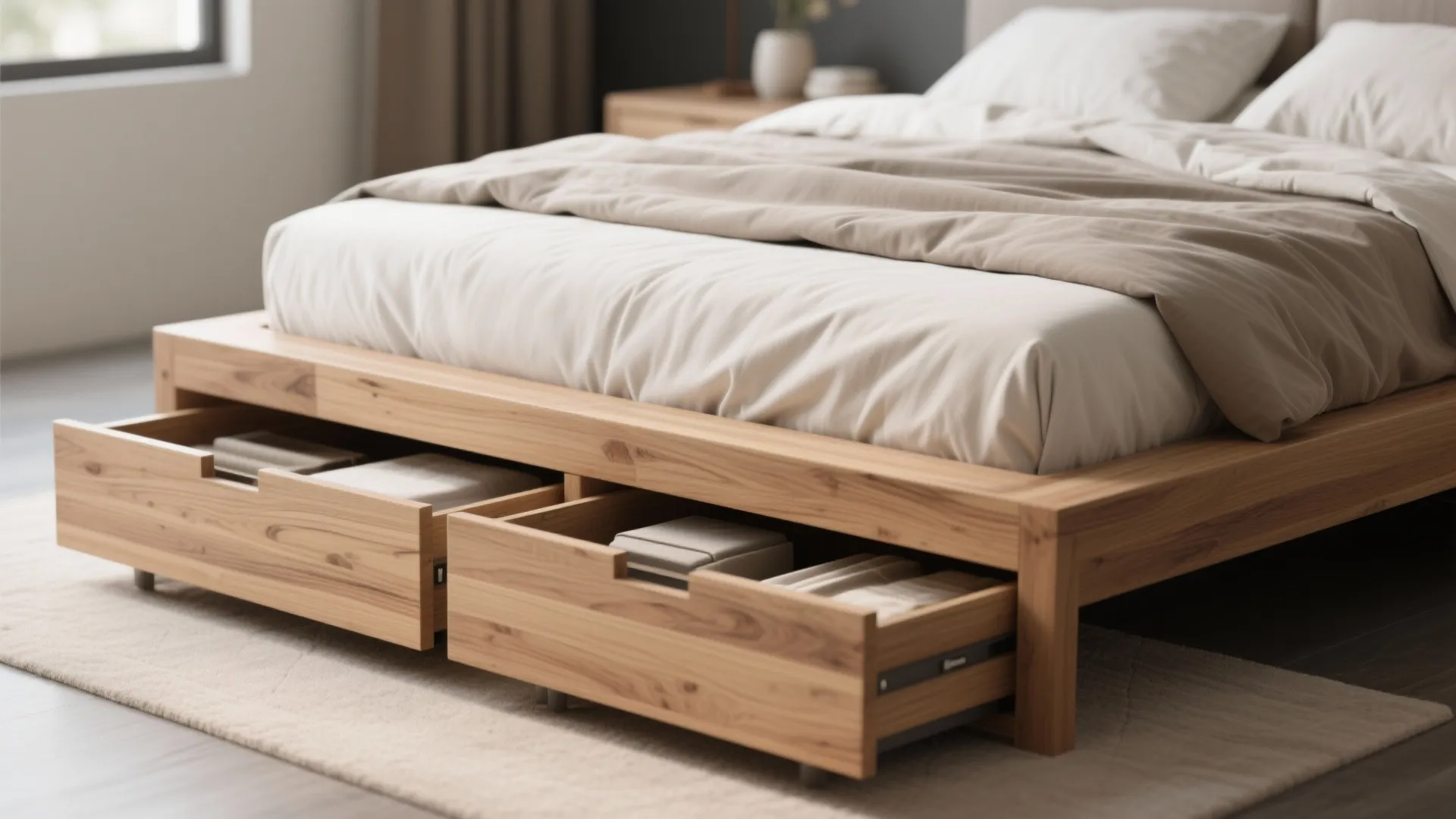 9. Platform Bed with Built-in Storage
