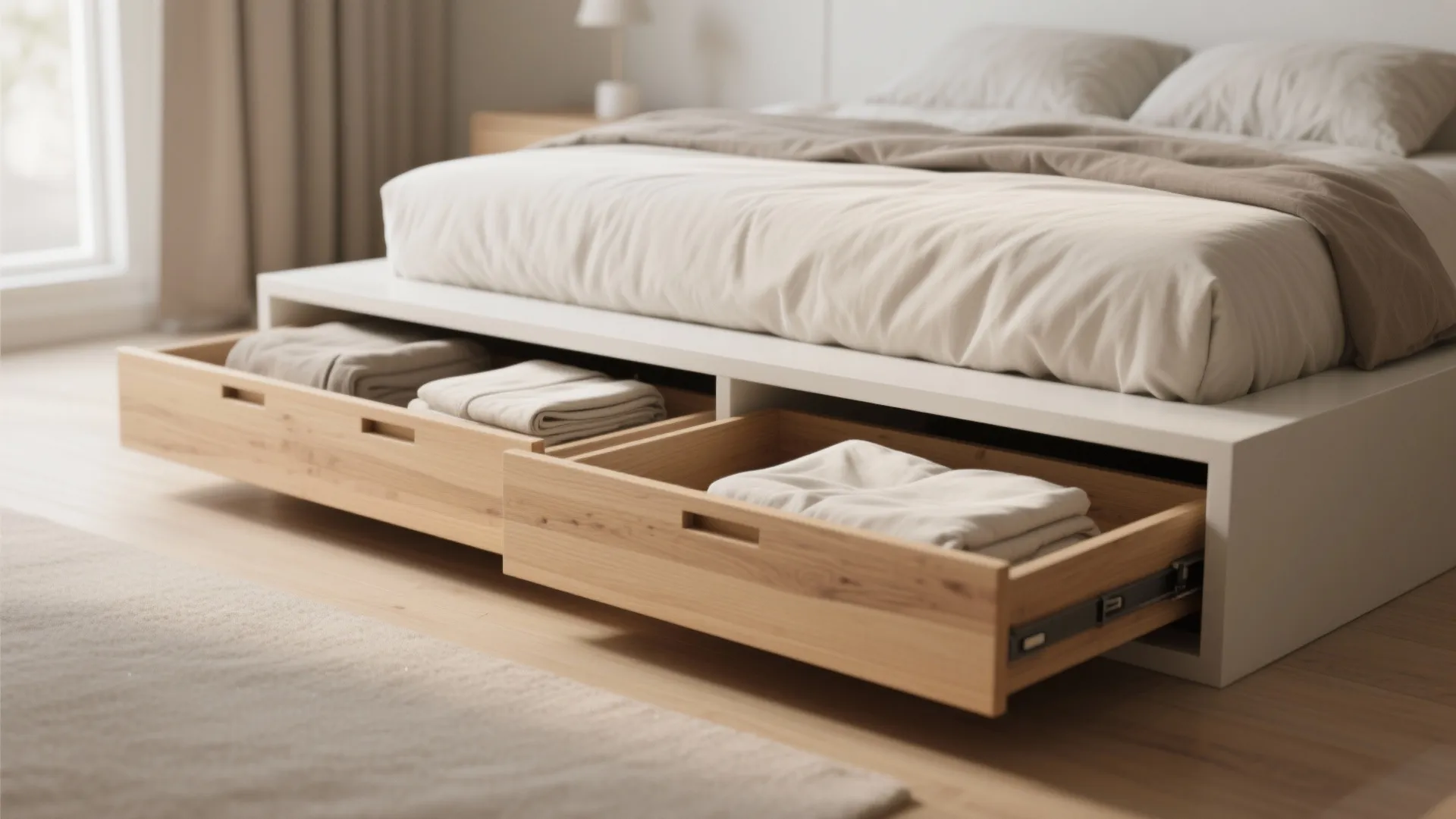 5. Platform Beds with Drawer Storage and Minimal Frames