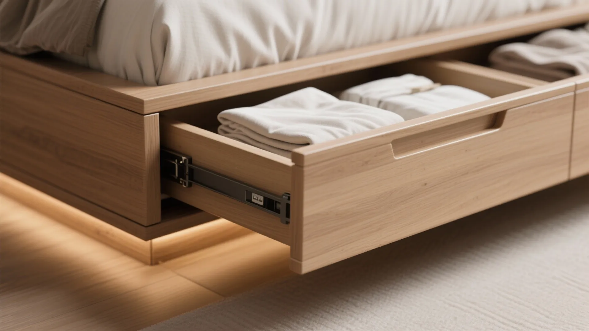 4. Platform beds with integrated drawers