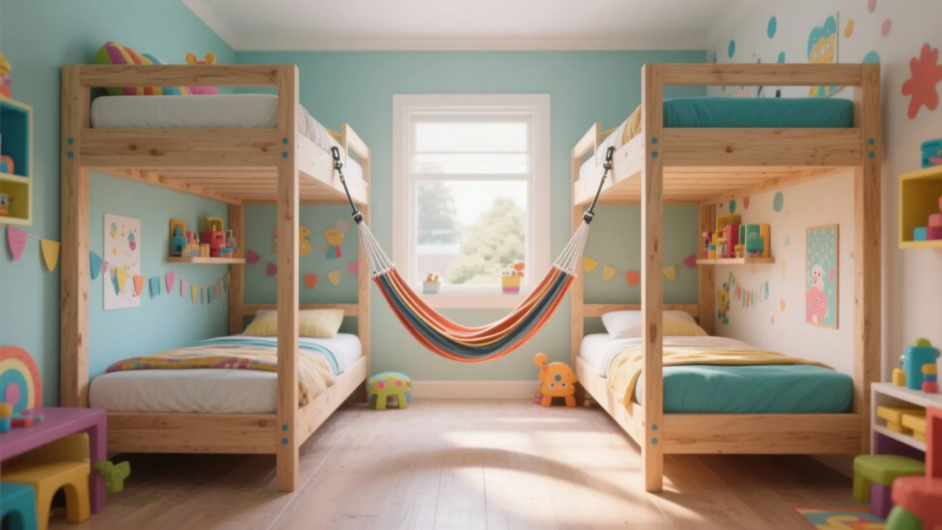 Platform Beds with Under-bed Hammock