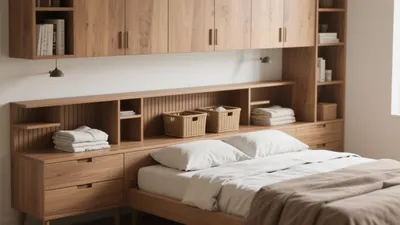 Modern Wooden Bedroom with Built-In Storage