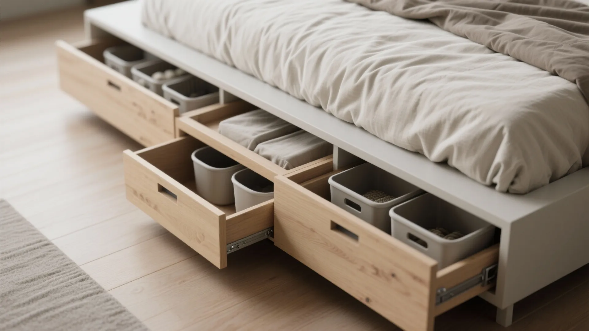 2. Pick a low-profile platform with built-in storage