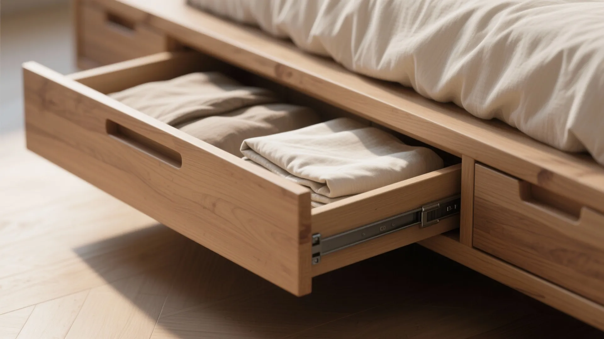 3. Platform bed with integrated storage